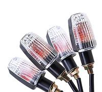 Clignotant Moto Led,Clignotant 4PCS Universel Turn Signal Blinker Ampoule 1 2V 10W Ambre(Clear Cover)