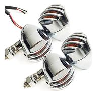 Clignotant Moto Led,Clignotant 4x Chrome Turn Signals Indicateur Amber Bullet Light Touring Cafe Racer Flasher Lampe