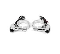 Clignotant Moto Tubes de Fourche Avant de 41mm, Clignotant Ambre, Lampes indicateurs de Support Avant de Moto Clignotant Moto lde homologué(2pcs Chrome)