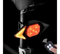Clignotant pour Vélo Avec Télécommande Sans Fil, Feu Arrière de Bicyclette Avec Clignotant pour le Cyclisme, Lumière Stroboscopique D'avertissement de Sécurité Arrière à 5 Modes D'éclairage (Noir)
