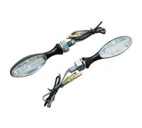 Clignotant Replay UNIVERSEL MINI OVALE 9 LEDS TRANSPARENT - CORPS ZAMAC L 65mm - H 20mm 21mm HOMOLOGUE CE PAIRE