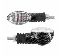 Clignotant Replay UNIVERSEL MINI OVALE A AMPOULE BA9S TRANSPARENT - CARBONE L 71mm - H 28mm 38mm PAIRE