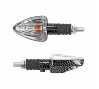 Clignotant Replay UNIVERSEL MINI TRIANGLE A AMPOULE BA9S TRANSPARENT - CARBONE L 83mm - H 37mm 28mm PAIRE