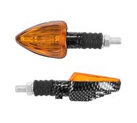 Clignotant Replay UNIVERSEL TRIANGLE A AMPOULE BA9S ORANGE - CARBONE BRILLANT BASE COURTE L 78mm - H 37mm 27mm HOMOLOGUE CE PAIRE
