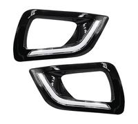 Clignotant Rétroviseur Lot De 2 Feux De Jour À LED Pour Nissan Pour Navara Pour NP300 (2015 2016 2017 2018 2019) Avec Clignotants Et Antibrouillard Indicateur Direction(White and Yellow,Black Cover)