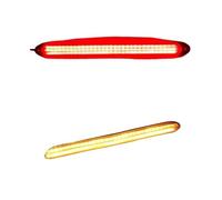 Clignotant Rétroviseur Pour 2Pcs LED Voiture DRL Feux De Jour Étanche Universel 12V Auto Phare Séquentiel Clignotant Jaune Flux Lumière Du Jour Indicateur Direction(Red yellow,1pair 23.5CM)