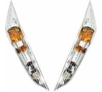 Clignotant scoot adaptable piaggio 50 zip 2000+ av transparent a ampoule (paire) -replay- **