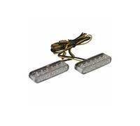 Clignotant universel barette mini transparent-noir 12 leds (l 40mm - h 8mm - l 13mm) -homologue ce- (paire)