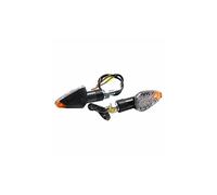 Clignotant universel mini pyramide 8 leds oranges base abs transparent-carbone avec temoin Transparent/carbone