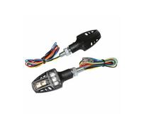 Clignotant Universel P2r T Compact Arriere A Leds + Feu Ar + Feu Stop Transparent-Noir -Homologue Ce- (Paire)