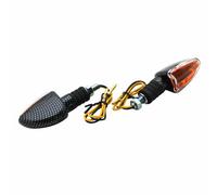 Clignotant universel arrow orange transparent-carbone avec temoin base courte Transparent/carbone