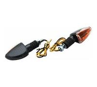 Clignotant universel arrow orange transparent-carbone avec temoin base courte Transparent/carbone