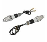 Clignotant universel micro fleche transparent-blanc 8 leds oranges (l 55mm - h 20mm - l 23mm) -homologue ce- (paire)