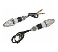 Clignotant universel micro fleche transparent-blanc 8 leds oranges (l 55mm - h 20mm - l 23mm) -homologue ce- (paire)