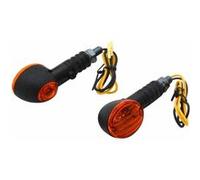 Phares Clignotant Universel Replay Micro Ovale Orange-Noir Avec Temoin Base Courte -Homologue Ce- (P