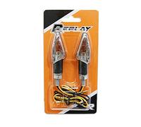 CLIGNOTANT UNIVERSEL REPLAY MINI CAP A AMPOULE ORANGE TRANSPARENT-NOIR (PAIRE) -HOMOLOGUE CE-