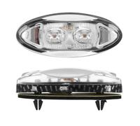 Clignotant universel replay mini ovale 2 leds transparent-carbone (l 60mm - h 25