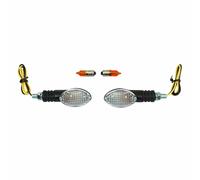 Paire de clignotant ovale à ampoule 12V 23W Replay transparent noir pour moto