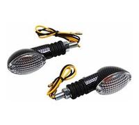 Phares Clignotant Universel Replay Mini Ovale Transparent-Carbone (Paire)