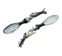 Clignotant universel mini ovale transparent-noir 9 leds oranges, corps zamac Transparent/noir