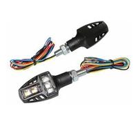 Clignotant universel t compact arriere a leds + feu ar + feu stop transparent-noir Transparent/noir