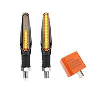 Clignotants Clignotants De Moto À 12 LED Lampe De Virage À Écoulement D'eau Ambré(2 Pcs and Relay)
