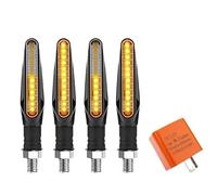 Clignotants Clignotants De Moto À 12 LED Lampe De Virage À Écoulement D'eau Ambré(4 Pcs and Relay)
