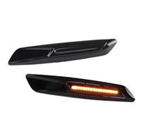Clignotants Dynamiques Ambre LED Voiture Avant Côté Marqueur Clignotant Indicateur Pour BMW 1 3 5 Série F30 E90 E91 E92 E93 E46 E60 E61 E81 E82 E87 E88(Dynamic black)