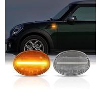 Clignotants latéraux à LED pour BMW Mini R55, R56, R57, R58, R59, Verre Transparent.