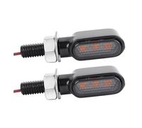 Clignotants LED MEndip 2X Mini pour Motos - Ambre - Aluminium - 12V - Compatibles avec Motocyclette - Accessoires de Moto - Clignotant LED de Moto