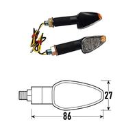 Clignotants LED moto BCR Goccia Noir TU