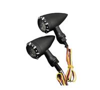 Clignotants Lumières Feu Clignotant LED Rétro Noir/argent Pour Moto Feu De Freinage Feu Clignotant Pour Pour Chopper Pour Cruiser Pour Bobber