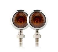Clignotants Lumières Lot De 2 Clignotants Ronds Argentés Et Ambrés Moto Pour Style Rétro Universel
