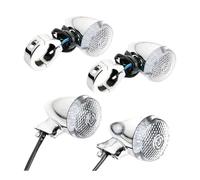 Clignotants Lumières Lot De 4 Clignotants De Moto Lampes Indicatrices Pour Boîtier Chromé Et Noir 41 Mm Avec Pince Et Arrière