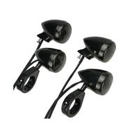 Clignotants Lumières Lot De 4 Clignotants De Moto Lampes Indicatrices Pour Boîtier Chromé Et Noir 41 Mm Avec Pince Et Arrière