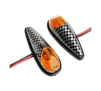 Clignotants pour ATV 2 Pièces 12V Moto Clignotants Latéraux Indicateur Clignotant Moto Lampe Lumière(Carbon Fiber)