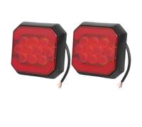 Clignotants RéTroviseur Feu Arrière LED Carré Pour Camion Pour 12 V Pour 24 V Clignotant Stop Arrière Rouge Ambre Remorque(2pcs Red Light)