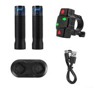 Clignotants sans fil pour scooter électrique et vélo avec poignées de guidon, télécommande, IPX65, étanche, rechargeable, pour une meilleure visibilité de nuit, kit de sécurité de 22 mm - Noir