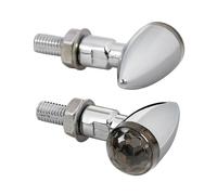 Clignotants universel moto LED 12V Drop métallique Chrome