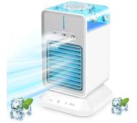 Clim, 3 Vitesses,3 Modes de Brumisation,4 en 1 Climatiseur Camping Minuterie 2/4H,120° Oscillation Climatiseur Silencieux Mobile Pour Le Bureau De Chambre