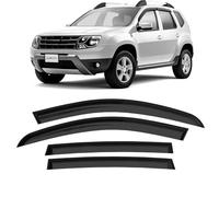CLIM ART Adhésif Déflecteurs Voiture Compatible avec Dacia Duster 2010-2017 I - Déflecteur d'air,Déflecteurs pour Auto,Deflecteur Air Fenêtre - Protection Soleil&Pluie - Installation Facile -4Pc F