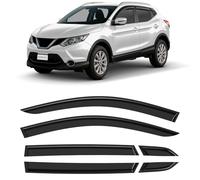 CLIM ART Adhésif Déflecteurs Voiture Compatible avec Nissan Qashqai 2013-2021 J11 -Déflecteur d'air,Déflecteurs pour Auto,Deflecteur Air Fenêtre -Protection Soleil&Pluie -Installation Facile - 6Pc