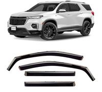 CLIM Art in-Channel 618168 Lot de 4 Pare-Pluie Incroyablement durables pour Chevrolet (Chevy) Traverse 2018-2024, déflecteurs de fenêtre d'origine, déflecteur d'aération, visières de fenêtre