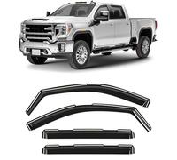 CLIM Art Lot de 4 Protections Anti-Pluie InChannel Incroyablement durables pour GMC Sierra 2500HD/3500HD Cabine Double 2020-2024, déflecteurs de fenêtre d'origine, visières d'aération, déflecteur