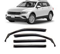 CLIM ART pour Canal Déflecteurs Voiture Compatible avec Volkswagen Tiguan 16-23 Pass Allspace - Déflecteur d'air, Déflecteurs pour Auto, Deflecteur Air Fenêtre - Protection Pluie - Inst. Facile -4Pc