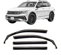 CLIM ART pour Canal Déflecteurs Voiture Compatible avec Volkswagen Tiguan 16-23 Pass Allspace - Déflecteur d'air, Déflecteurs pour Auto, Deflecteur Air Fenêtre - Protection Pluie - Inst. Facile -4Pc