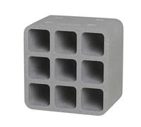 CLIMAPOR Casier à bouteilles Cube - polystyrène - gris - 38 x 38 x 26 cm - 9 bouteilles - max. Ø 9 cm - 1 pièce
