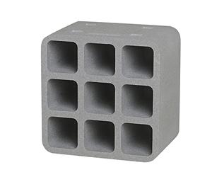 CLIMAPOR Casier à Bouteilles Cube - polystyrène - Gris - 38 x 38 x 26 cm - 9 Bouteilles - Max. Ø 9 cm - 4 pièces