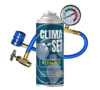 ClimaSet Remplacement du gaz refrigerant R134a 1x170 g pour Climatisation manometre clim, Climatiseur - flexible climatisation - Recharge climatisation voiture - Gaz R134a - cartouche gaz - ECO
