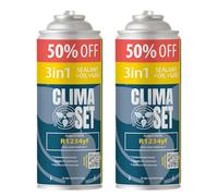 ClimaSet Recharge clim 3en1 R1234yf - 2x235 g - Climatisation - Climatiseur voiture - Recharge climatisation voiture - Gaz 3en1 R1234yf - cartouche gaz - ECO - Recharge pour climatisation